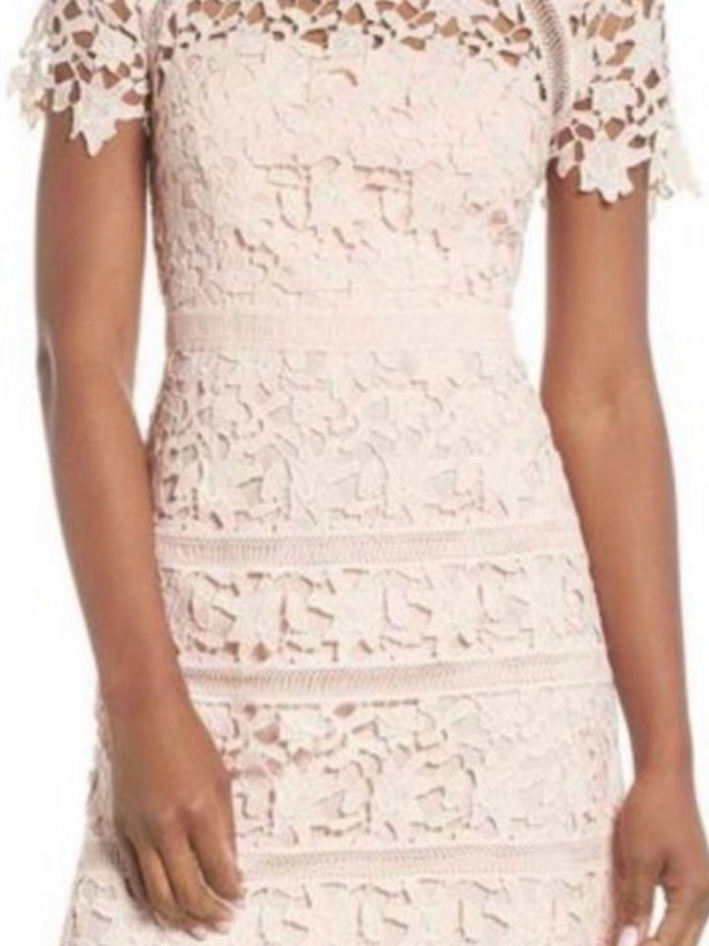 Eliza J Cream Lace Mini Dress
